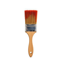 Bright Orange Paint Brush with Wooden Handle for Creative Projects