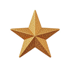 Fototapeta premium Detailed Golden Star with Intricate Pattern and Textured Surface