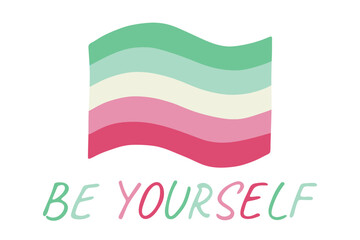 Colorful Abrosexual pride flag Happy pride day LGBTQ community Pride Month Vector hand drawn doodle for posters, stickers, logo, cards