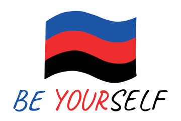 Colorful Polyamory pride flag Happy pride day LGBTQ community Pride Month Vector hand drawn doodle for posters, stickers, logo, cards