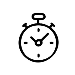 Outline stopwatch icon representing fitness timing, training, and exercise schedules. Great for gym, sports, and wellness projects.