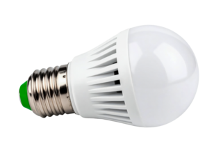 Led light bulb lighting energy saving lamp technology electric power home on transparent background