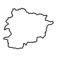 Obraz premium Black outline map of Andorra