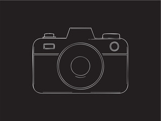 Camera vector illustration: simple line art graphic for photography projects eps silhouette