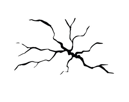 hand drawn cracked glass wall egg ground in cartoon doodle style vector