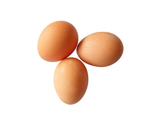 Chicken eggs with clipping path on transparent background