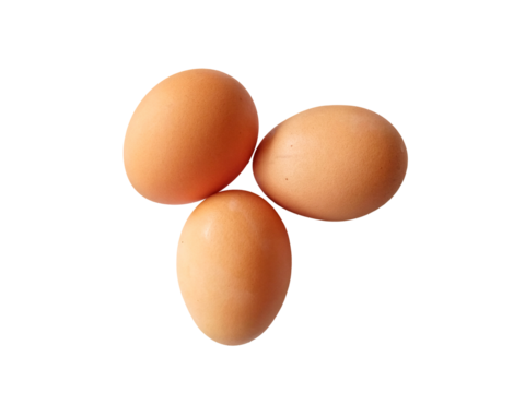 Chicken eggs with clipping path on transparent background