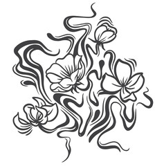 illustration of a unique saruka flower motif pattern