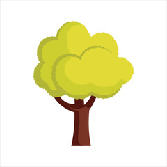 Flat Green Tree Vector Illustration