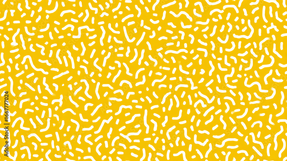 Aufkleber abstract seamless pattern. white dots and graceful lines on a bright yellow abstract background. art