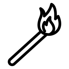matchstick with fire icon