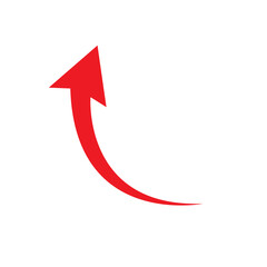 red curve arrow sign