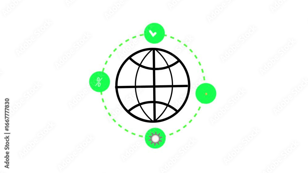 Poster animated bitcoin cryptocurrency network global finance checkmark gear loop 4k uhd. global network cr