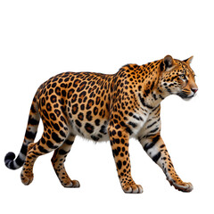Obraz premium Majestic Leopard Walking Gracefully Through a Lush Environment