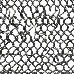 Fototapeta premium Overlapping Chain-Link Fences with Diamond Pattern and Metallic Texture in Close-Up View