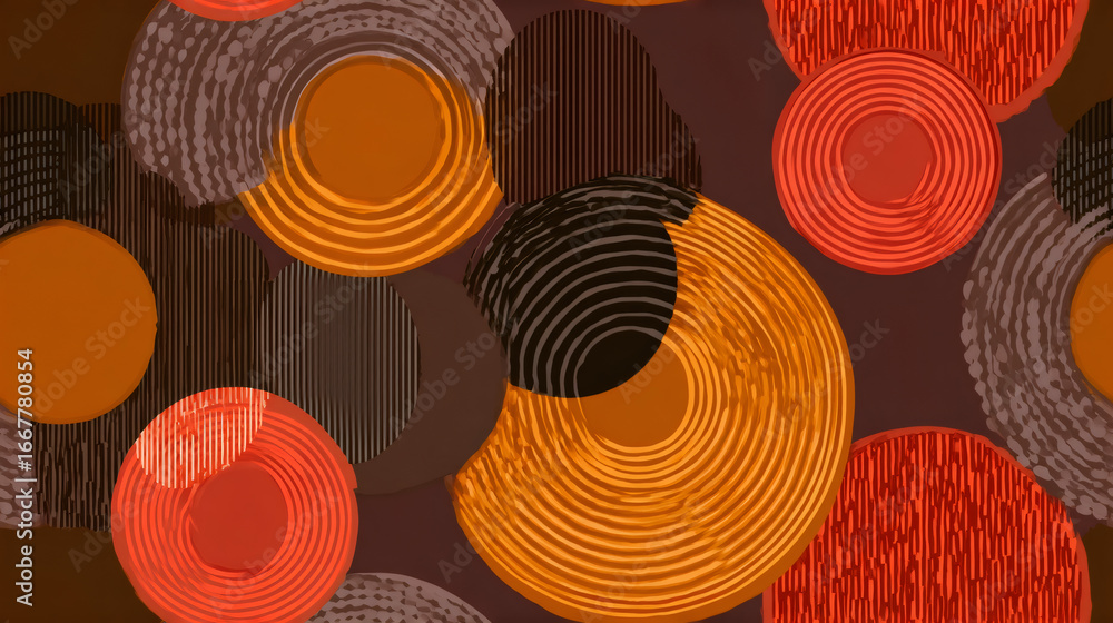 Poster abstract pattern with circular and organic shapes. modern art design for background or textile. brow