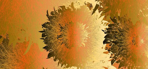 pattern with orange and yellow  flowers