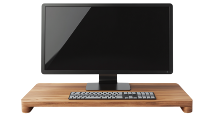 Contemporary multi-port monitor stand isolated on transparent background 