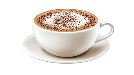 Obraz premium Cup of cappuccino with latte art isolated on transparent background 