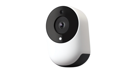 Modern home security camera isolated on transparent background 