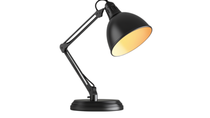 Modern LED task lamp with color temperature control isolated on transparent background 