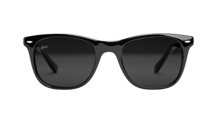Pair of sunglasses with black frame isolated on transparent background 