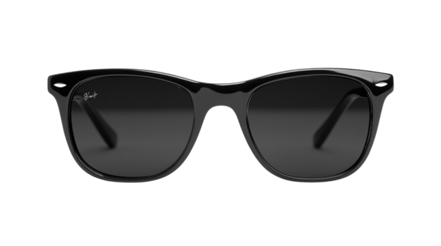 Pair of sunglasses with black frame isolated on transparent background 