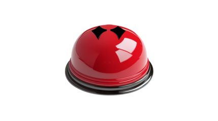 Red fire alarm bell isolated on transparent background 