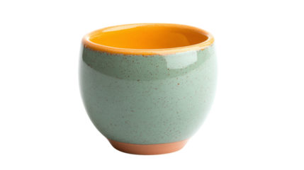 Retro ceramic egg cup isolated on transparent background 