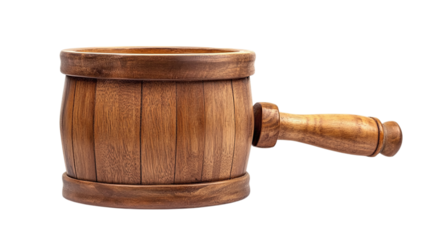 Retro wooden butter churn dasher isolated on transparent background 