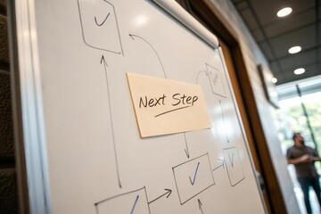 Visual Representation of Next Steps in Process Flow on Whiteboard