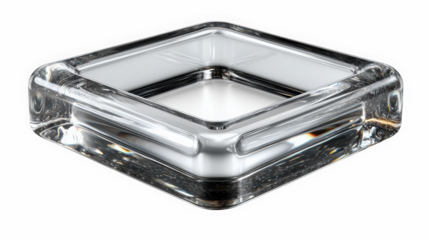 Clear Glass Square Coaster with Rounded Edges