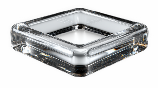 Clear Glass Square Coaster with Rounded Edges