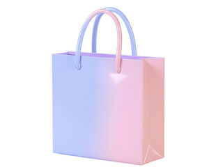 Pastel Gradient Shopping Bag with Soft Handling in a Transparent Background