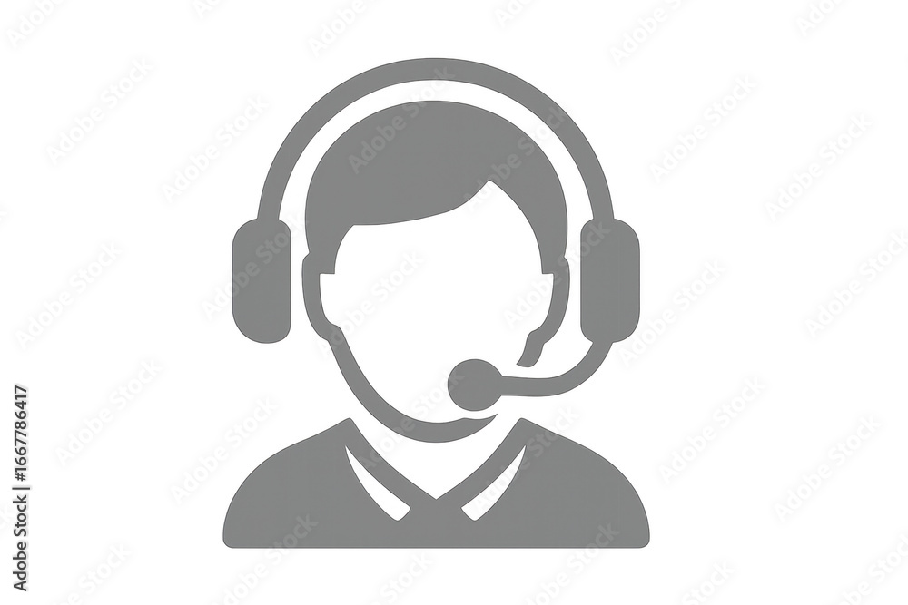 Poster call center operator icon with transparent background for business communication