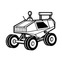 Vintage tractor with trailer on farm isolated vector illustration