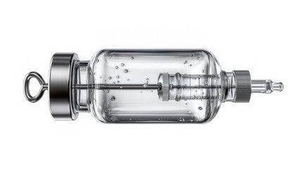 Horizontal Glass Medical Vial with Liquid