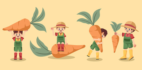 children's illustration of farming activities