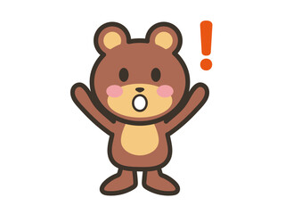 Cute Bear Mascot Expressing Shock and Surprise