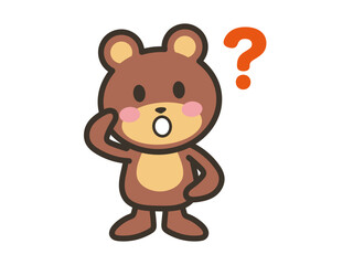 Confused Brown Bear Cartoon Mascot