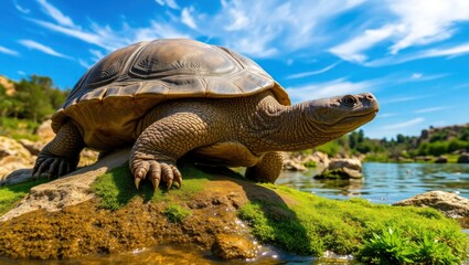 Fototapeta premium turtle on the rocks