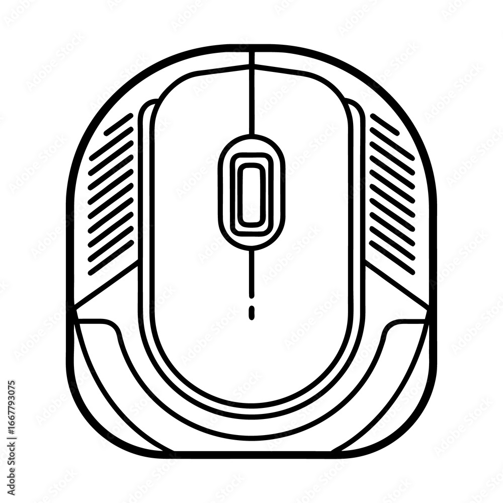 Poster computer mouse vector icon with technology and internet design elements