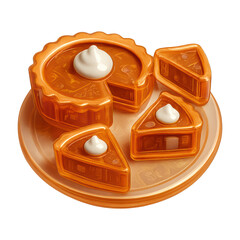 PNG Plastic pie toy with slices