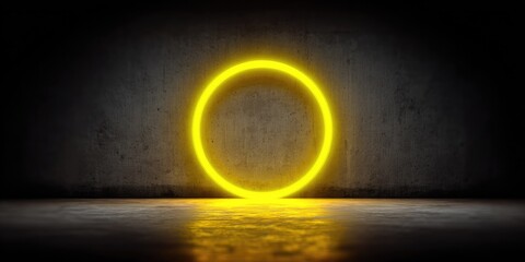 Glowing yellow circle on dark wall