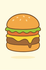 hamburger isolated on white