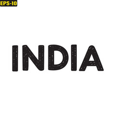 India Country Name Typography Design – Bold Black Grunge Text Style for National Identity, Posters, Banners, Travel Graphics, Cultural Awareness, Logos, and Creative Design Projects