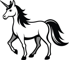 Obraz premium unicorn walking calmly with lowered head