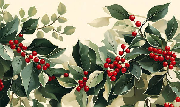 Christmas and New Year background with festive decorations, snowflakes, and holiday-themed elements. Ideal for greeting cards, invitations, and seasonal designs.