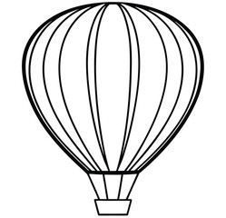 Obraz premium Hot air balloon vector illustration flying in the sky with basket and colorful design