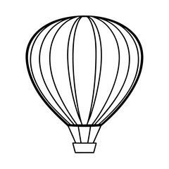 Obraz premium Hot air balloon vector illustration flying in the sky with basket and colorful design